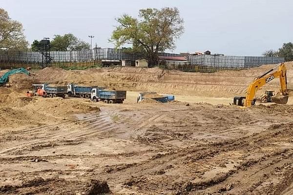 Foundation laying work at the site in Ayodhya (@ShriRamTeerth/Twitter)