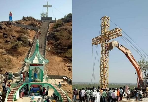 A newly built Christian shrine in Guntur district of Andhra Pradesh (@Sunil_Deodhar/Twitter)