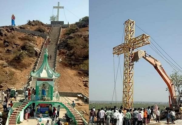 A newly built Christian shrine in Guntur district of Andhra Pradesh (@Sunil_Deodhar/Twitter)