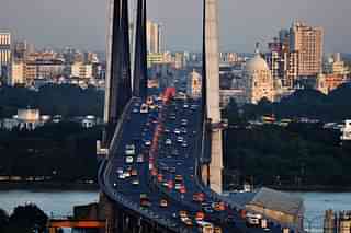 Kolkata skyline from the Hoogly bridge.