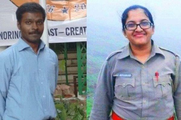 Thirty-three year-old Deepali Chavan (R) accused her superior Vinod Shivkumar Bala (L) of harassment, including threatening with a fake case under the SC ST Act (Source: Twitter)