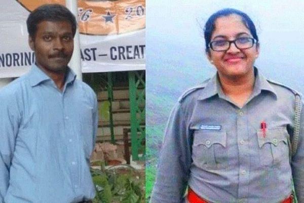 Thirty-three year-old Deepali Chavan (R) accused her superior Vinod Shivkumar Bala (L) of harassment, including threatening with a fake case under the SC ST Act (Source: Twitter)