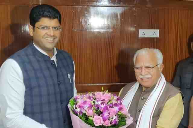 Haryana Deputy CM Dushyant Chautala and CM Manohar Lal Khattar (Facebook)