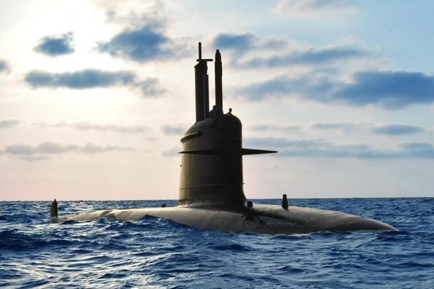 An Scorpene-class submarine of the Indian Navy. 