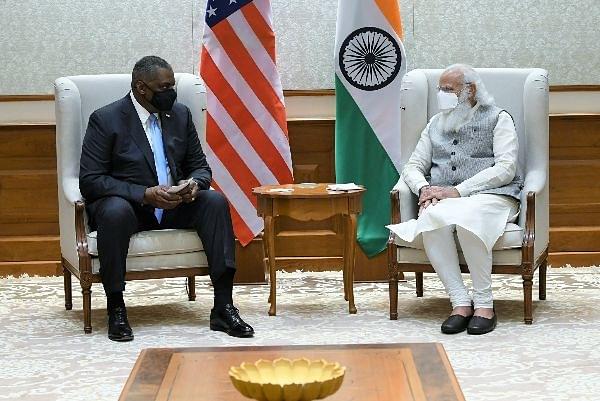 PM Modi and US Defence Secretary Lloyd Austin (Pic Via Twitter)