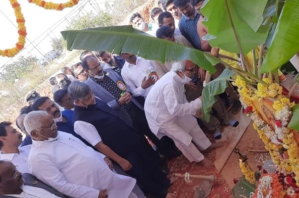 Bhoomi Pujan for the tool park in Tumakuru.