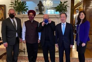 A picture posted on Twitter by Taranjit Singh Sandhu, India’s ambassador to the United States.