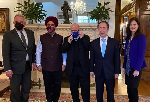 A picture posted on Twitter by Taranjit Singh Sandhu, India’s ambassador to the United States.