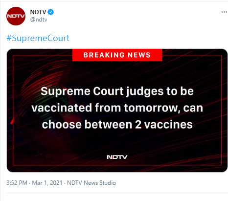 NDTV Tweet (@ModiBharosa/Twitter)