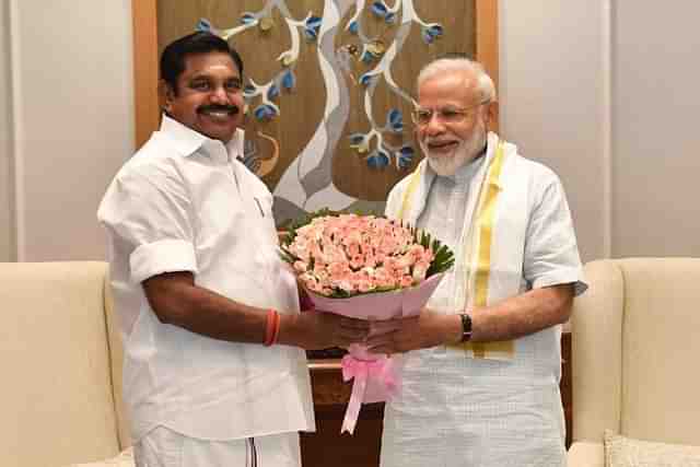 PM Modi with TN CM E Palaniswami. (Pic via Twitter)