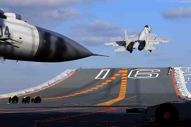 China’s aircraft carrier at sea.