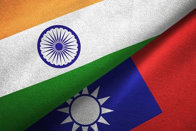 Flags of India and Taiwan.&nbsp;