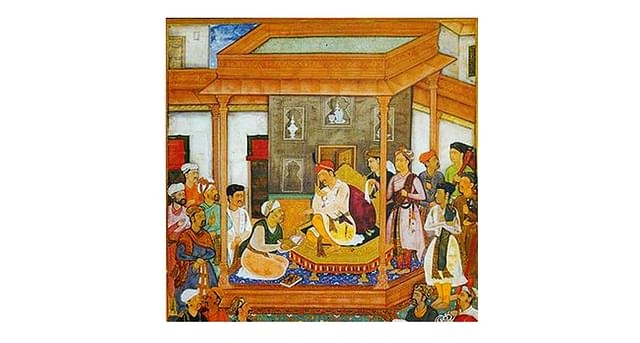 Mughal emperor Akbar’s royal court