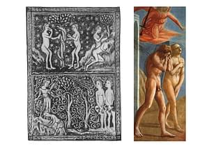 Expulsion of Adam and Eve: [Left] from Jewish Encyclopaedia [Right] 15th century Christian renaissance depiction (Masaccio)