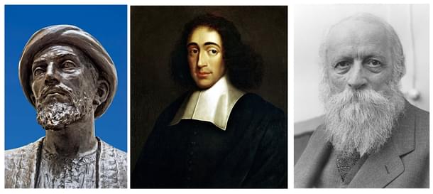 Moses ben Maimon (1138–1204); Baruch Spinoza (1632-1677); Martin Buber (1878-1965) : Some of the Jewish  philosophers, mystics dealt in the book