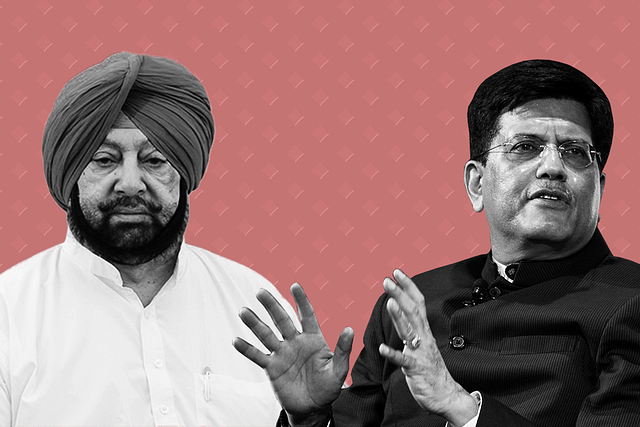 Punjab Chief Minister Captain Amarinder Singh and Minister of Railways, Commerce &amp; Industry &amp; CAFPD Piyush Goyal.&nbsp;