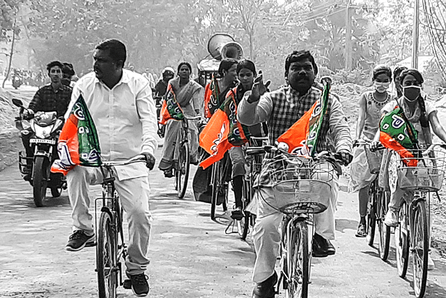 Joyel Murmu campaigning in Habibpur. (Twitter) 