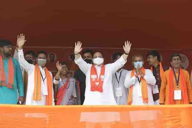 BJP President J P Nadda at a rally in Bengal 