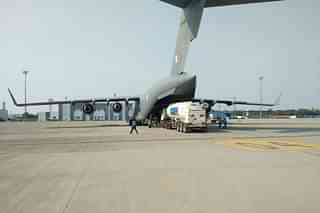 IAF transported oxygen containers on its transport aircraft (Pic Via Twitter)