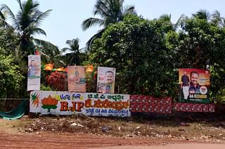 Posters of BJP candidate for Manjeshwaram K Surendran in Uppala.