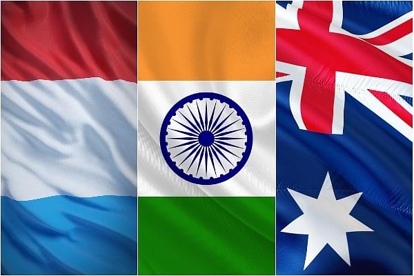 Flags of France, India and Australia.&nbsp;
