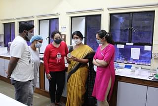 Manjula Reddy with her students in her lab at the Centre for Cellular and Molecular Biology, unravelling the secrets of bacteria