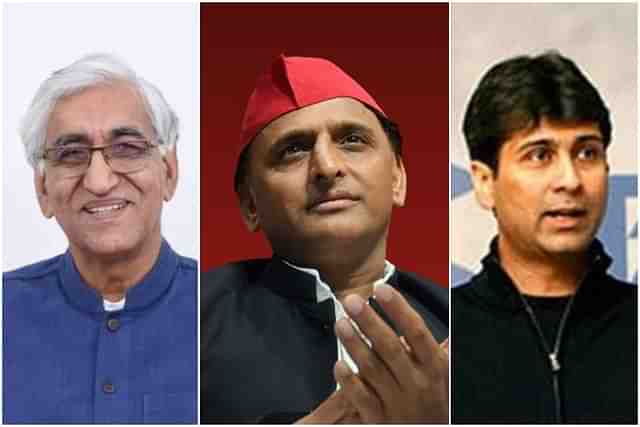 TS Singhdeo, Akhilesh Yadav, and Rajiv Bajaj