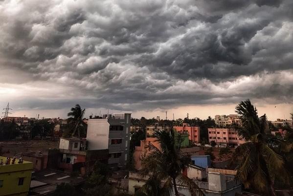 Dark clouds gather over an Odisha sky before Cyclone Yaas strikes