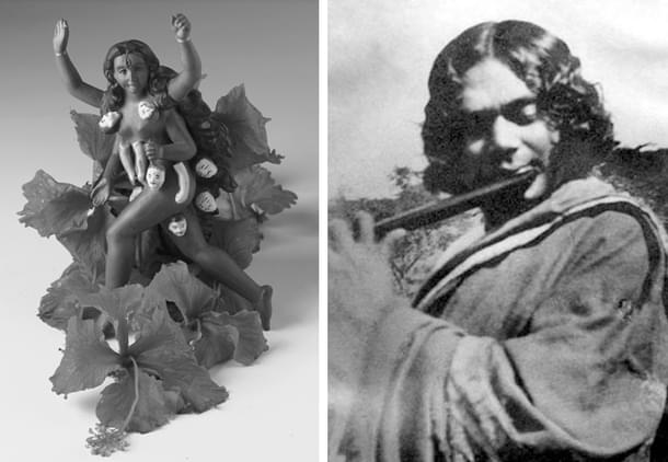 The Goddess Kali in Nazrul’s possession (courtesy: Rachel Fell Dermott, 2017 p.288) and Her beloved Son Nazrul