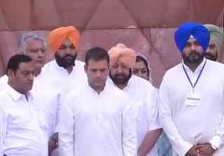 Punjab CM Captain Amarinder Singh and Congress leader Navjot Singh Sidhu with Rahul Gandhi (ANI)