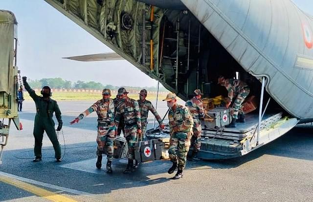 Indian armed forces intensify efforts to help the nation fight the pandemic. 