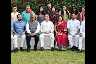 Alleged group photo of Rahul Gandhi with toolkit creator Saumya Verma (Pic via Sambit Patra)