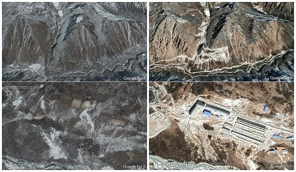 Chinese construction activity in Bhutanese territory. (Robert Barnett/Foreign Policy)