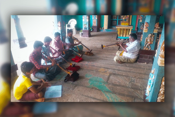 Paganeri Pillappan with his students