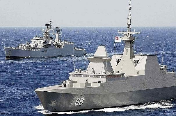 Naval ships participating in Indo-Thai CORPAT exercise (PIB)