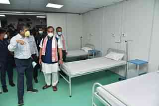 Assam CM Himanta Biswa Sarma at the DRDO's new 300-bed hospital in Guwahati (@himantabiswa/Twitter)
