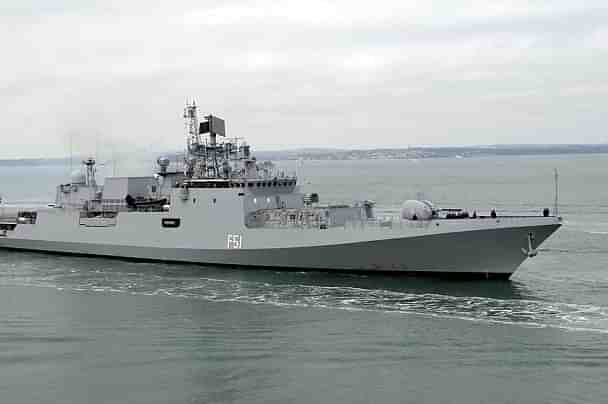 A naval ship in Indian Navy- European Union Naval Force joint naval exercise (Ministry of Defence)