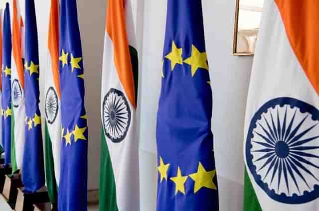 India and EU flags | Representational image | Twitter | @EU_in_India