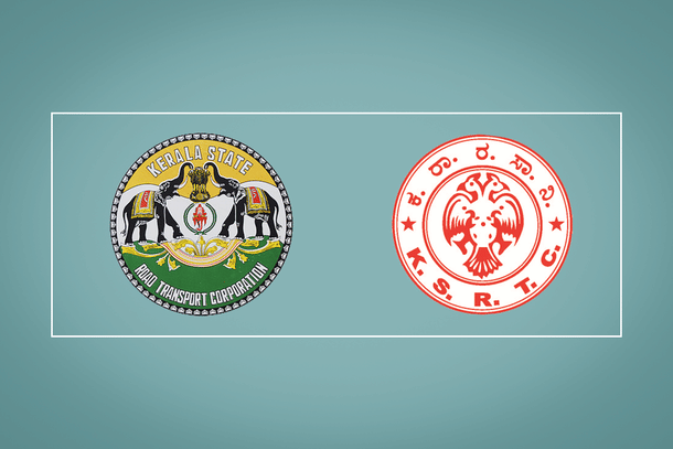 The logos used on Karnataka and Kerala transport buses.