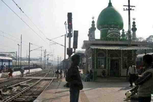 A religious structure on a railway platform in India (via Twitter)