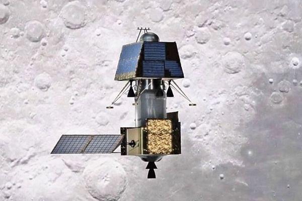 An artist’s impression of the Chandrayaan-2 Orbiter and Lander  linked over the Moon (representative image)