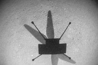 NASA Mars helicopter Ingenuity’s shadow captured with its navigation camera (Photo: NASA JPL)