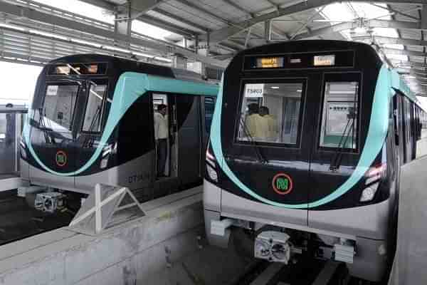 The Noida Metro Rail. (Sunil Ghosh/Hindustan Times via Getty Images)