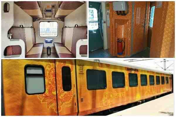 An inside-outside view of the Tejas smart Rajdhani train.