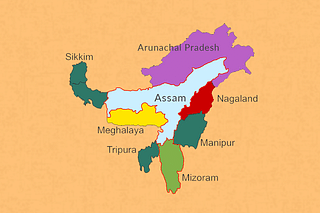 Map of northeast India.