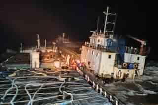 ICG's MV Hermeez during the rescue operation (Pic Via PIB Website)