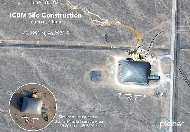 Construction sites for missile silos in China. (Planet Labs/Center for Nonproliferation Studies at MIIS)