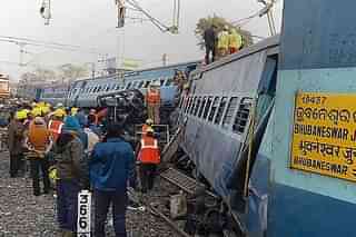 Site of the 
derailment of the Jagdalpur-Bhubaneswar express train. (STRINGER/AFP/Getty Images)

