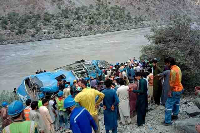 Wreckage of the bus.  