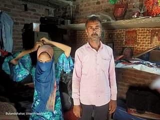 The woman with her father, Naresh.